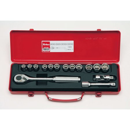 KO-KEN Socket set 12 Point 15 pieces 1/2 Sq. Drive 4223M